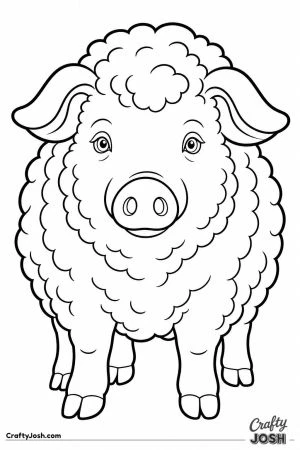 Woolly pig, Mangalica, with a curly coat