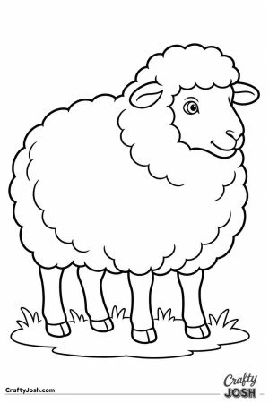 Woolly sheep standing in the grass